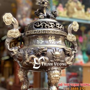 Đỉnh Đồng Rồng Nổi 3D - Xanh Cạo